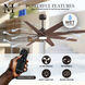 Atlas Ariella - LK 64 inch Textured Bronze with Walnut Tone Blades Ceiling Fan
